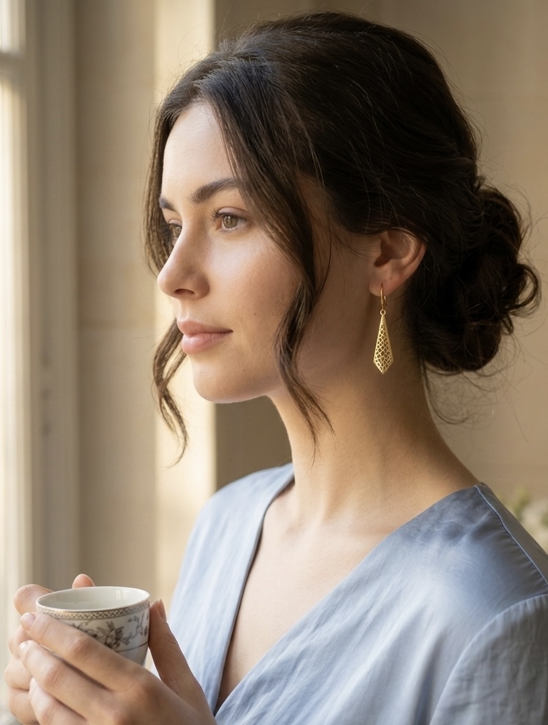 گوشواره طلا زنانه دخترانه مدل مخروطی
