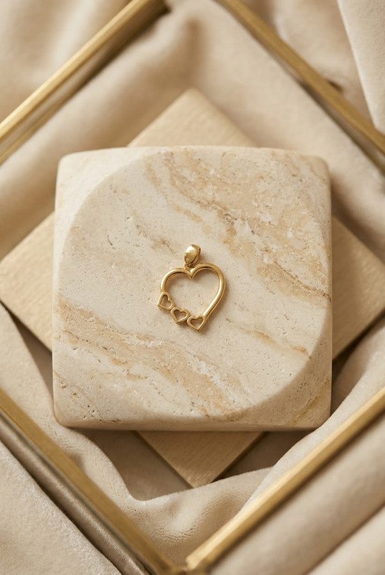 پلاک طلا زنانه دخترانه مدل قلب